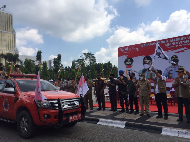 BNPB Luncurkan Gerakan Mobil Masker di Riau, Bagikan Ratusan Ribu APD