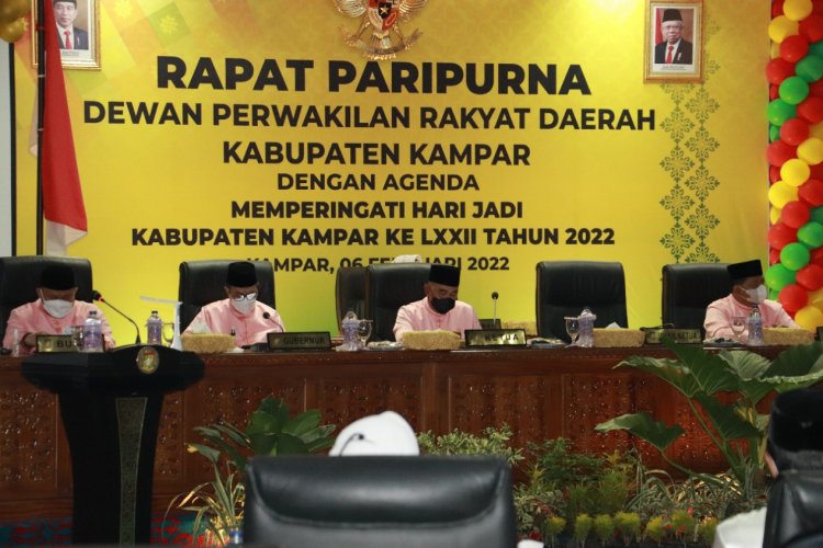 Paripurna Istimewa HUT ke-72 Kampar, DPRD Kawal Penuntasan Vaksinasi dan Ekonomi Bangkit