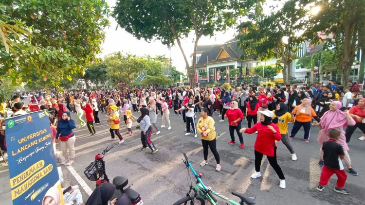 Warga Pekanbaru Antusias Ikuti Senam Sehat Unilak-Dinas Perpustakaan Kearsipan Riau