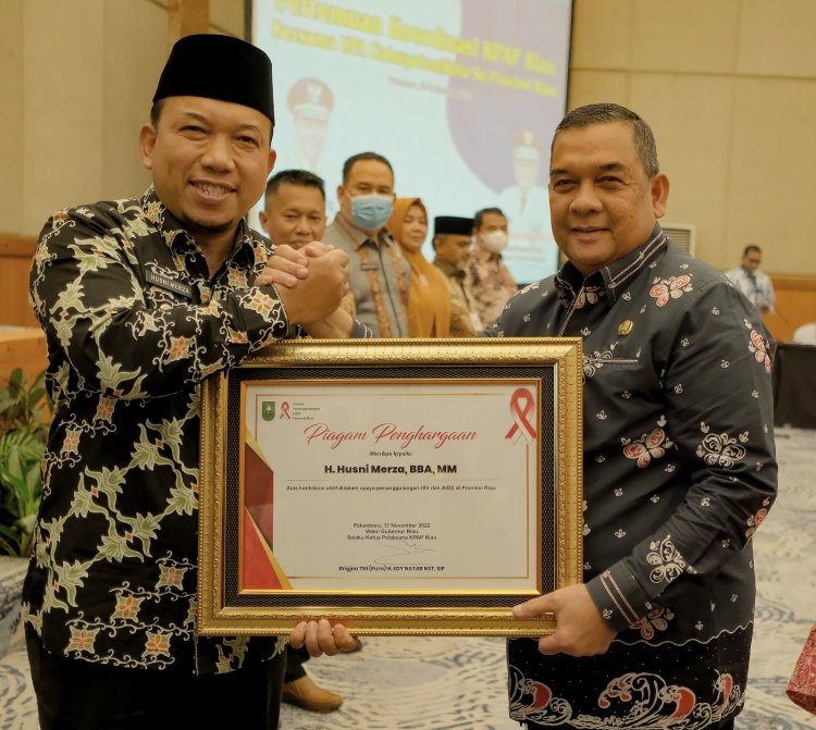 Sukses Berkontribusi Tangani HIV/AIDS, Wabup Siak Raih Penghargaan
