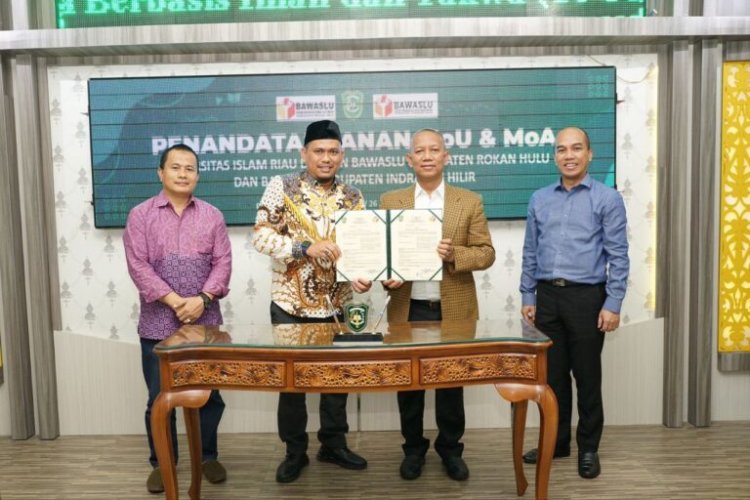 UIR Tanda Tangani MoU dengan Bawaslu Kabupaten Rohul dan Inhil