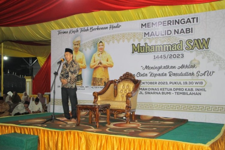 Ketua DPRD Inhil Ajak Umat Muslim Mentauladani Rasullullah Dalam Kehidupan Sehari-hari