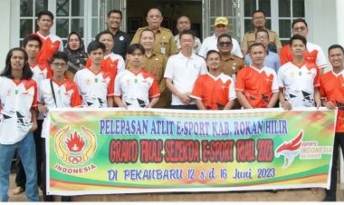 Bupati Rohil Lepas Keberangkatan ESI Tanding Mobile Legend untuk PON 2024