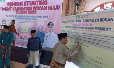 Teken Komitmen Bersama dengan TPPS, Pemkab Rohul Targetkan Penurunan Stunting Menjadi 14 Persen