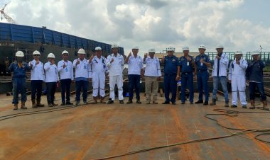 PT BDP Gelar Keel Laying Ceremony Pembangunan Tongkang 250 x 80 x 14 Feet, Hull No 006
