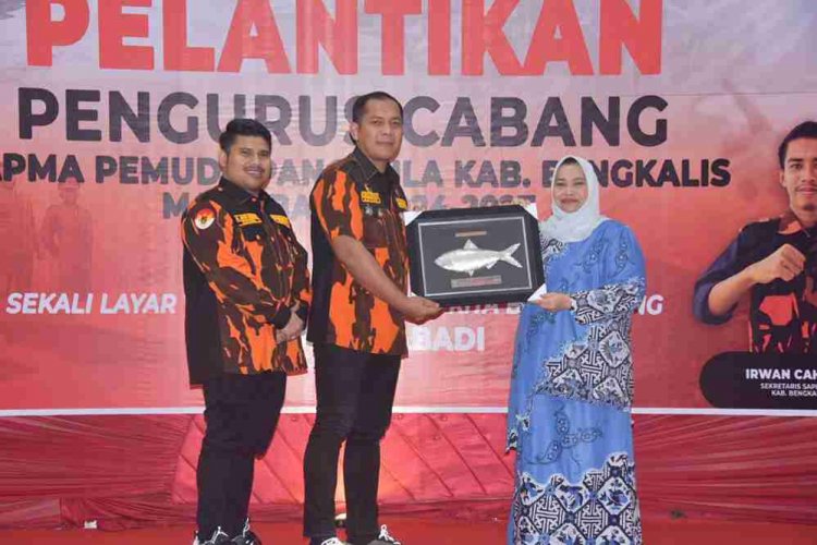 Ketua dan Pengurus Sapma PP Dilantik, Bupati Bengkalis Kasmarni Ajak Jadi Agen Percepatan Bermasa