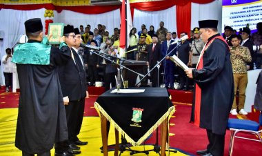 Sah Dilantik, Ahmad Taridi Ketua, Iib Nursaleh Wakil Ketua I DPRD Kampar 2024-2029