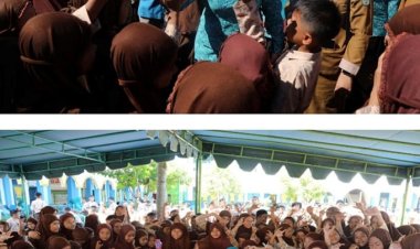 Ketua TP PKK Rohul Launching PKG Gratis di Sekolah