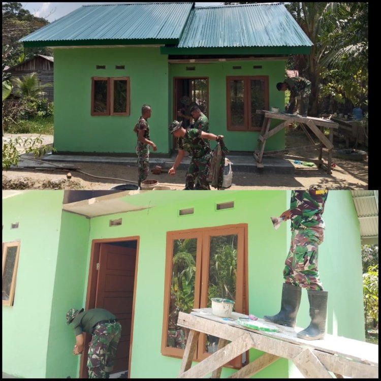 Progres 94 Persen, Satgas TMMD ke-127 Kodim 0301/Pekanbaru Bersama Warga Tuntaskan Rumah Sarianis di Tuah Negeri